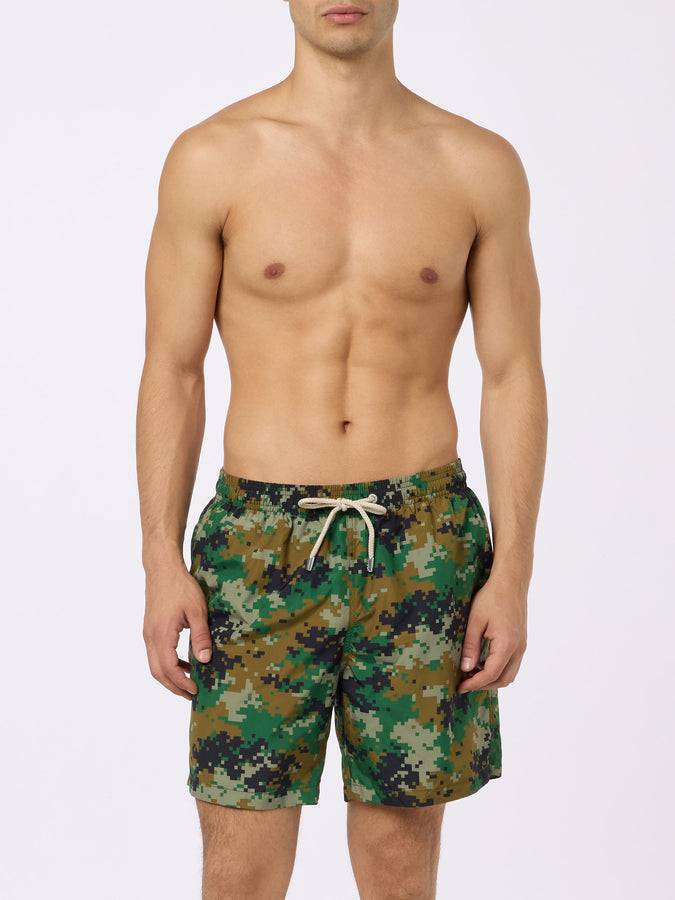 Mc2 Saint Barth Costume Uomo In Tessuto Leggero Lighting Con Stampa Mimetica