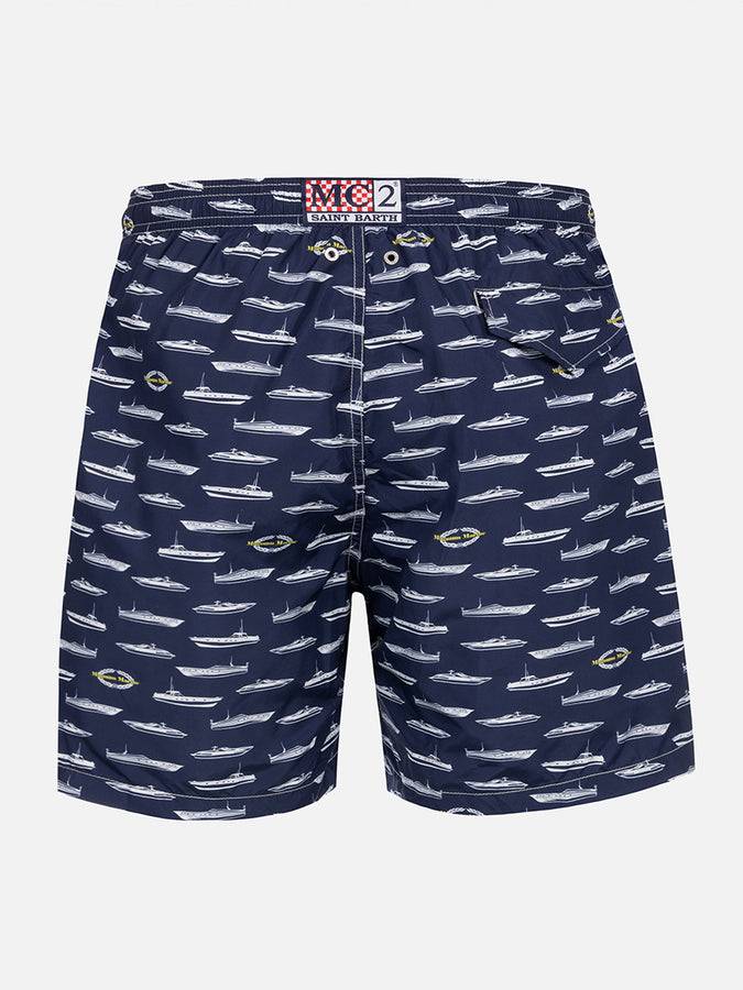 Mc2 Saint Barth Costume Uomo In Tessuto Leggero Lighting Con Stampa Magnum Marine |MAGNUM MARINE SPECIAL EDITION