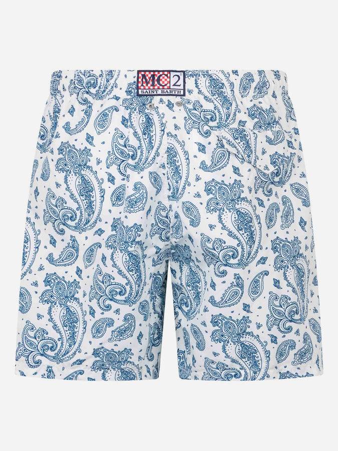 Mc2 Saint Barth Costume Uomo In Tessuto Leggero Lighting Con Stampa Paisley