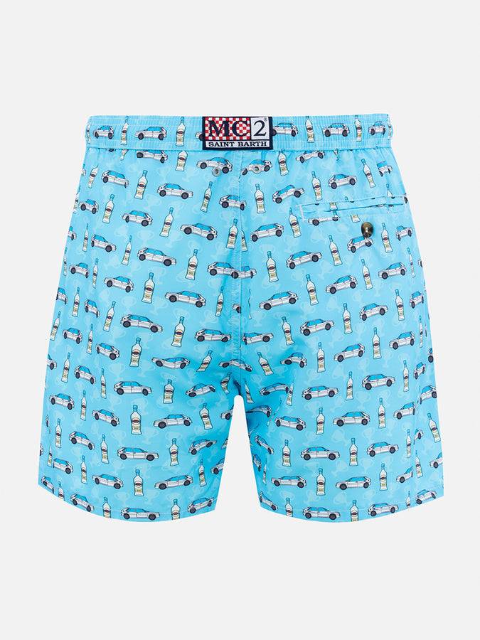 Mc2 Saint Barth Costume Uomo In Tessuto Leggero Lighting Micro Fantasia Con Stampa Lancia Delta | EDIZIONE SPECIALE LANCIA