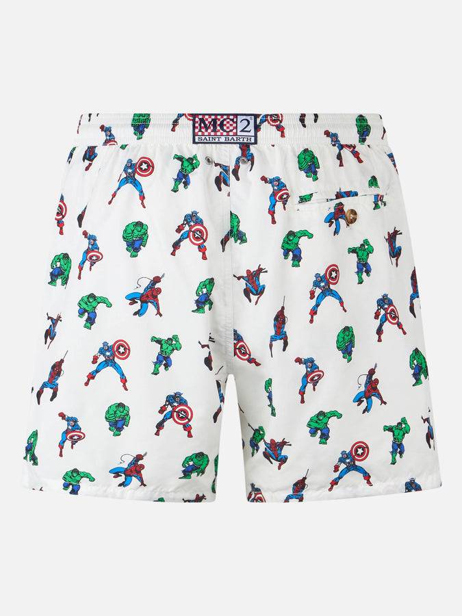 Mc2 Saint Barth Costume Uomo In Tessuto Leggero Lighting Micro Fantasy Con Stampa Marvel Super Heroes | EDIZIONE SPECIALE MARVEL