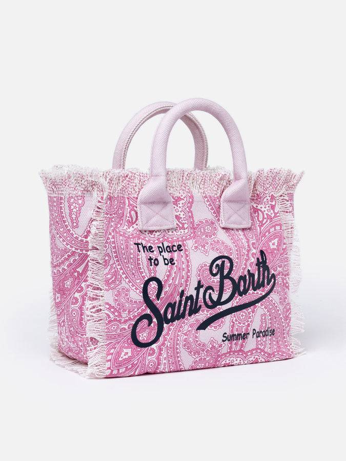 Mc2 Saint Barth Cotton Canvas Colette Handbag With Paisley Print