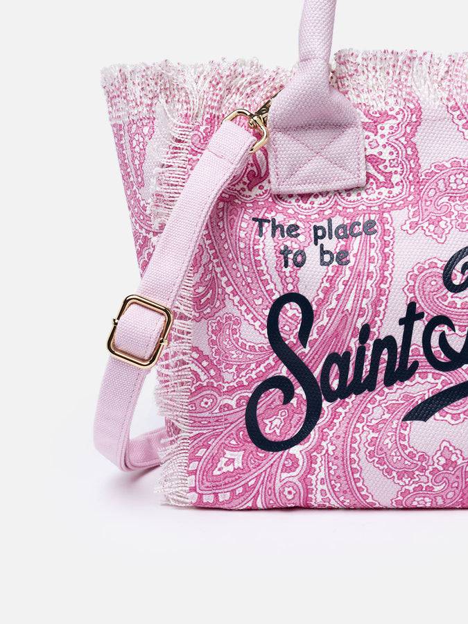 Mc2 Saint Barth Cotton Canvas Colette Handbag With Paisley Print