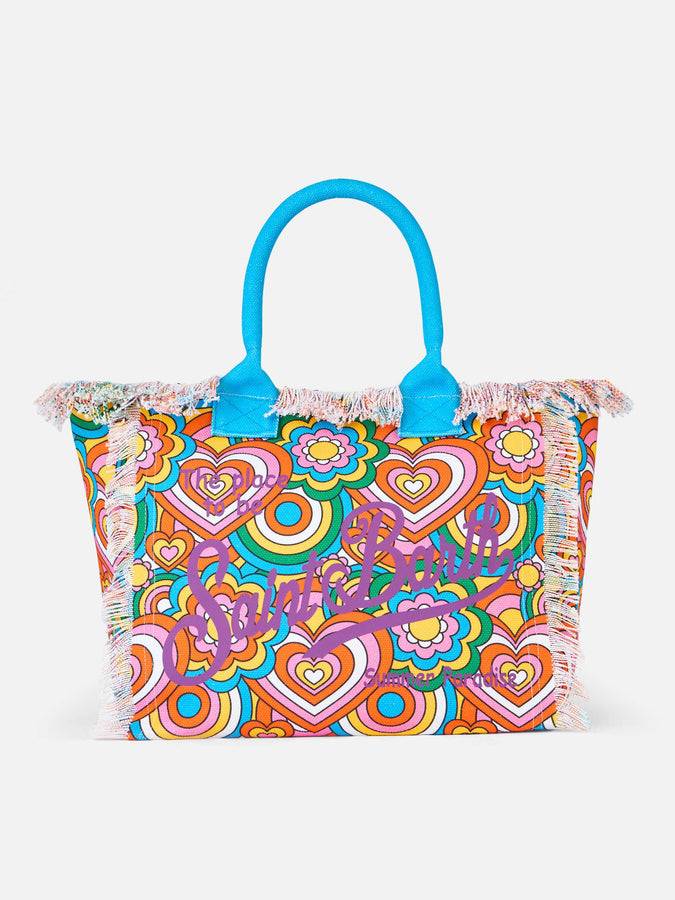 Mc2 Saint Barth Cotton canvas Vanity tote bag with groovy print
