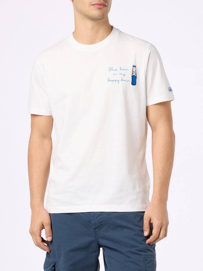 Mc2 Saint Barth Cotton T-shirt With Blanc 1664 Print And Embroidery | Blanc 1664 Special Edition