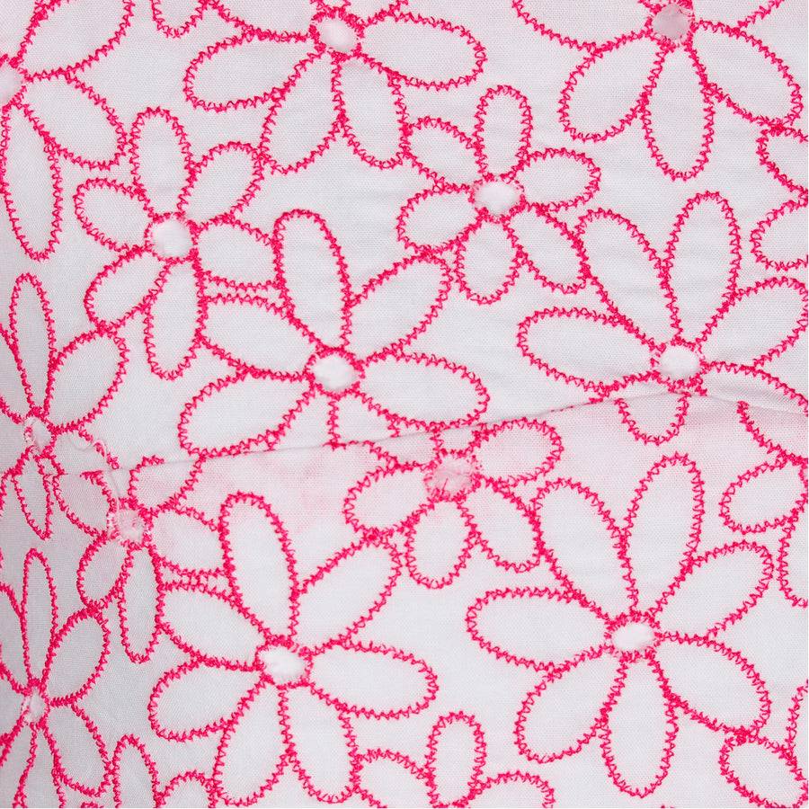 Mc2 Saint Barth Crop Top Da Bambina Con Ricamo Margherite