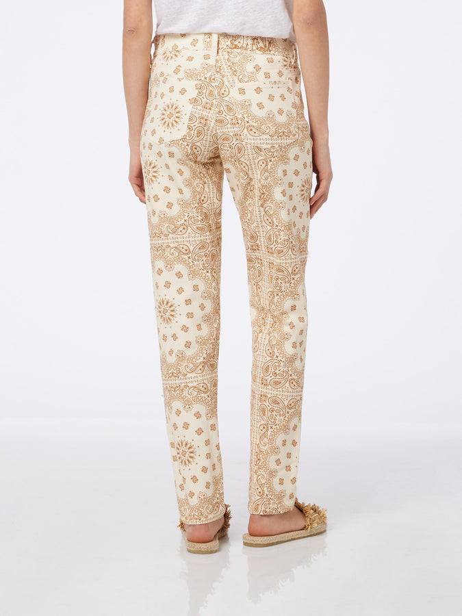 Mc2 Saint Barth Denim Da Donna Belleville Stampa Bandana Bianco Sporco