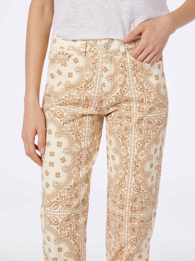 Mc2 Saint Barth Denim Da Donna Belleville Stampa Bandana Bianco Sporco