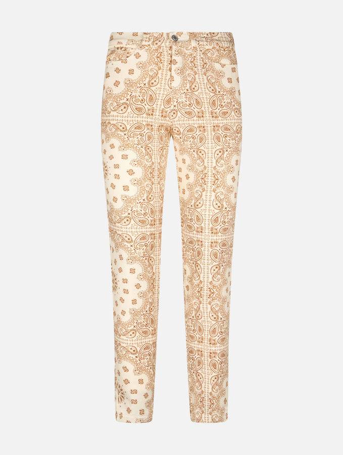 Mc2 Saint Barth Denim Da Donna Belleville Stampa Bandana Bianco Sporco