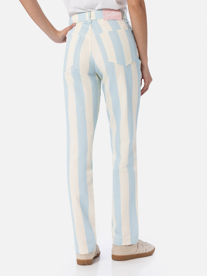Mc2 Saint Barth Denim Da Donna Stampa A Righe Azzurro Belleville