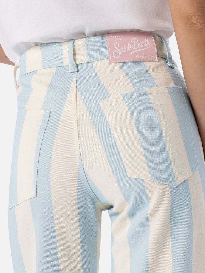Mc2 Saint Barth Denim Da Donna Stampa A Righe Azzurro Belleville