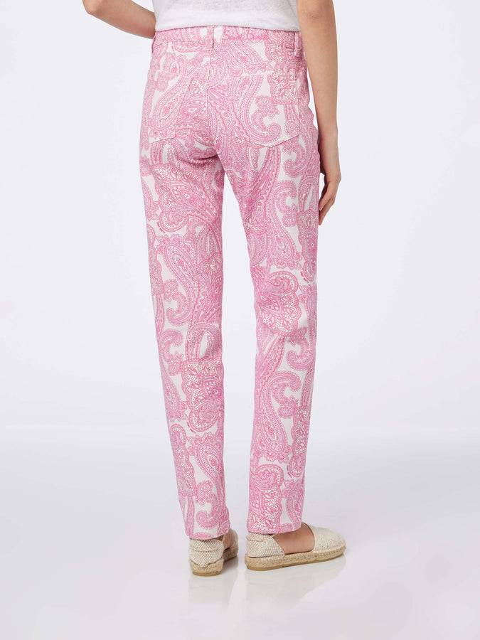 Mc2 Saint Barth Denim Da Donna Stampa Paisley Rosa Belleville