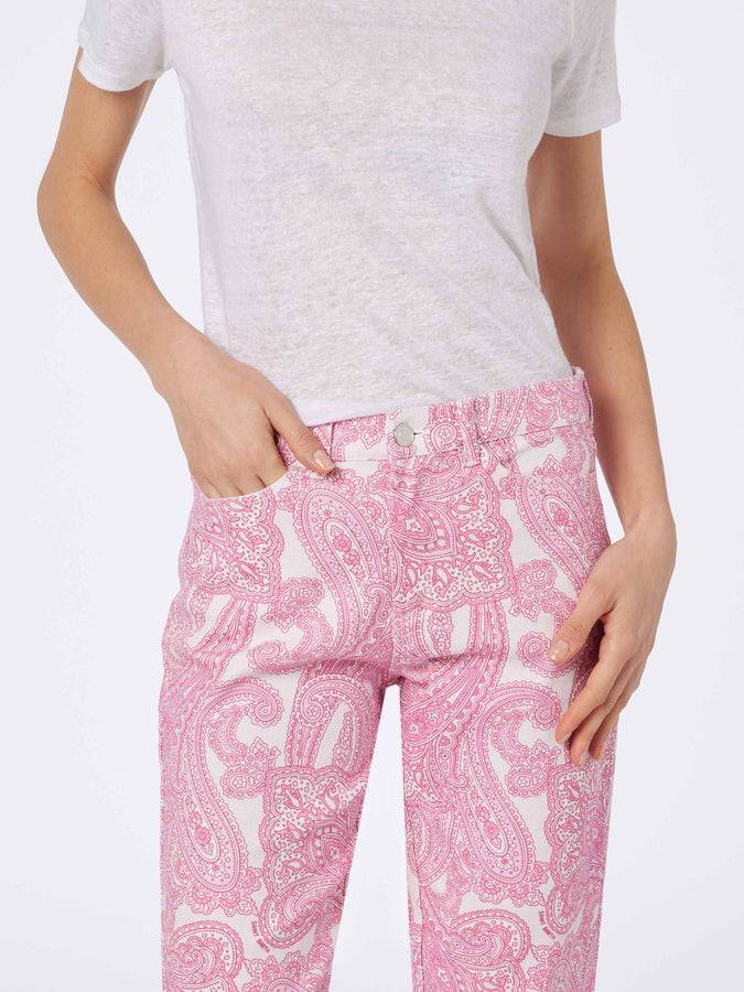 Mc2 Saint Barth Denim Da Donna Stampa Paisley Rosa Belleville
