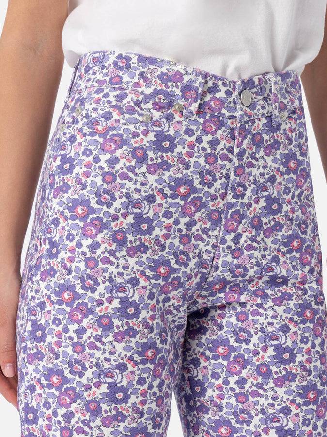 Mc2 Saint Barth Denim Donna Stampa Betsy Lilla Belleville | REALIZZATO CON TESSUTO LIBERTY