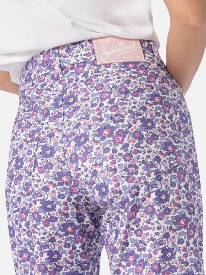Mc2 Saint Barth Denim Donna Stampa Betsy Lilla Belleville | REALIZZATO CON TESSUTO LIBERTY