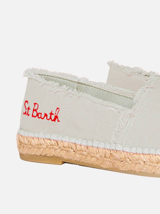 Mc2 Saint Barth Espadrillas Beige In Tela Con Ricami