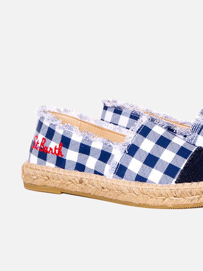 Mc2 Saint Barth Espadrillas In Canvas Stampa Vichy Con Ricamo