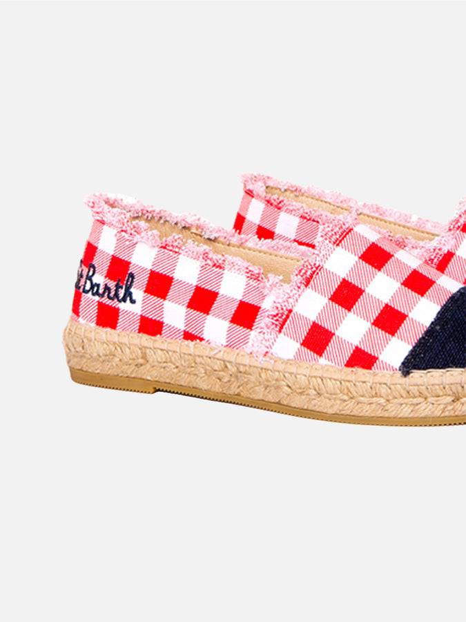 Mc2 Saint Barth Espadrillas In Tela Vichy Con Ricamo