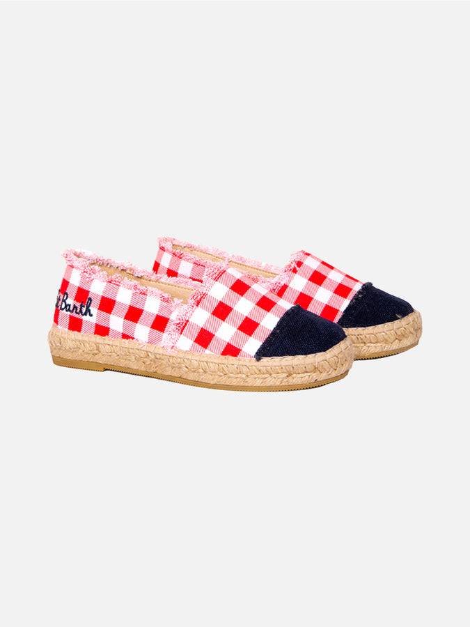 Mc2 Saint Barth Espadrillas in tela vichy con ricamo