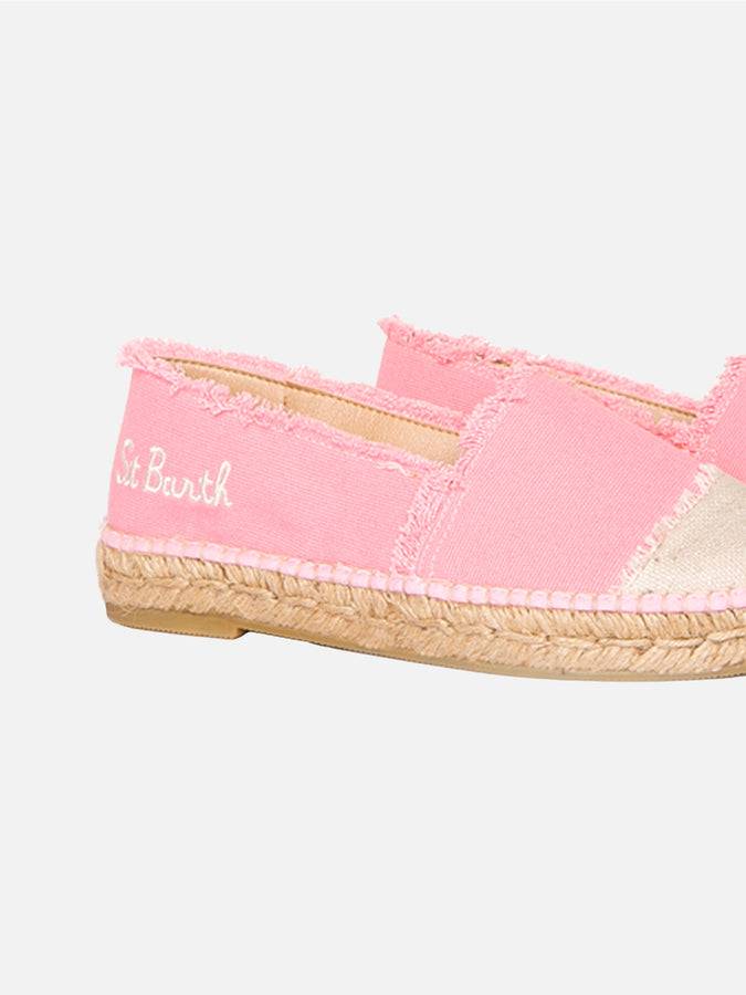 Mc2 Saint Barth Espadrillas Rosa In Tela Con Ricami