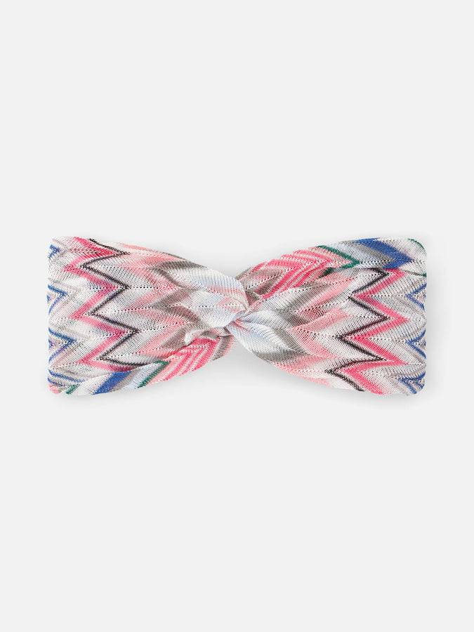Mc2 Saint Barth Fascia per capelli rosa chevron da bambina
