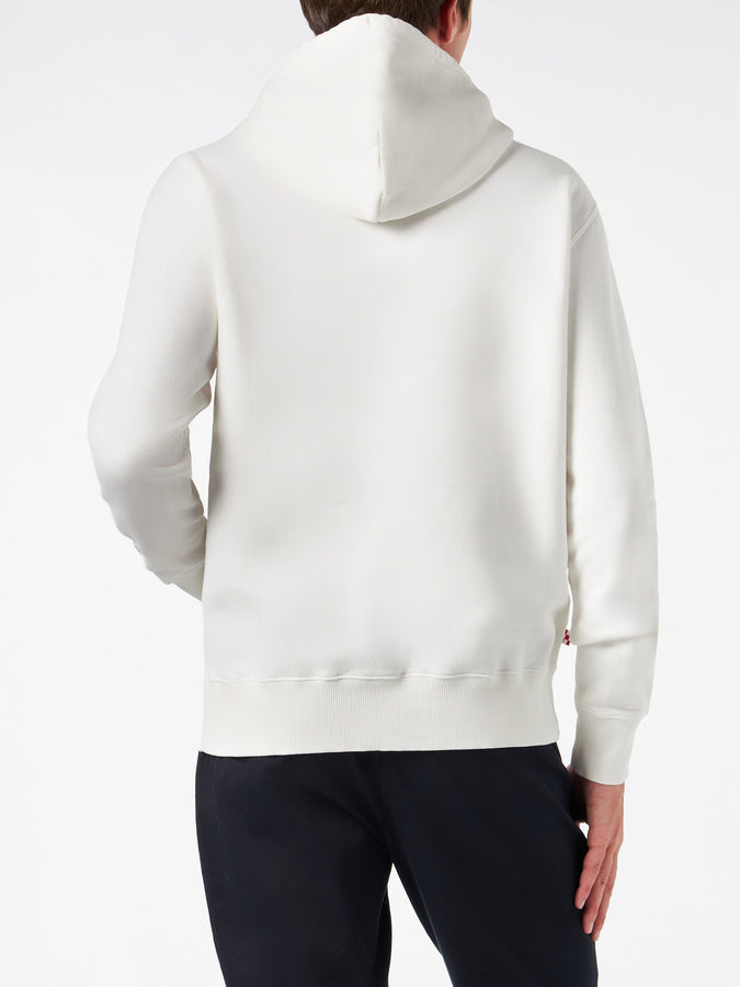 Mc2 Saint Barth Felpa Bianca Da Uomo Con Ricamo Relax Don't Do It