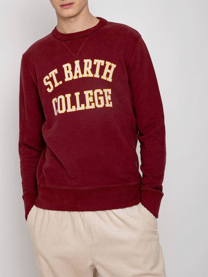Mc2 Saint Barth Felpa bordeaux stampa St. Barth College