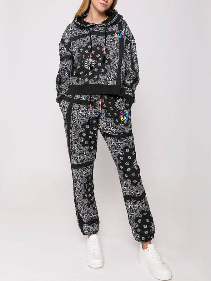 Mc2 Saint Barth Felpa Con Cappuccio Bandana In Cotone Con Ricamo Saint Barth