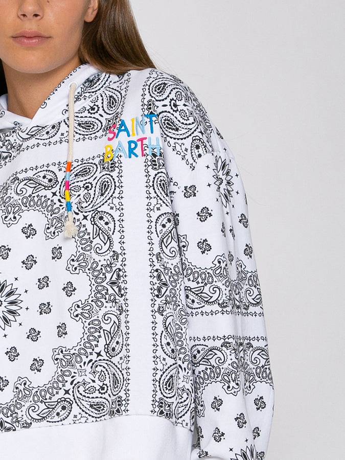 Mc2 Saint Barth Felpa Con Cappuccio Bandana In Cotone Con Ricamo Saint Barth