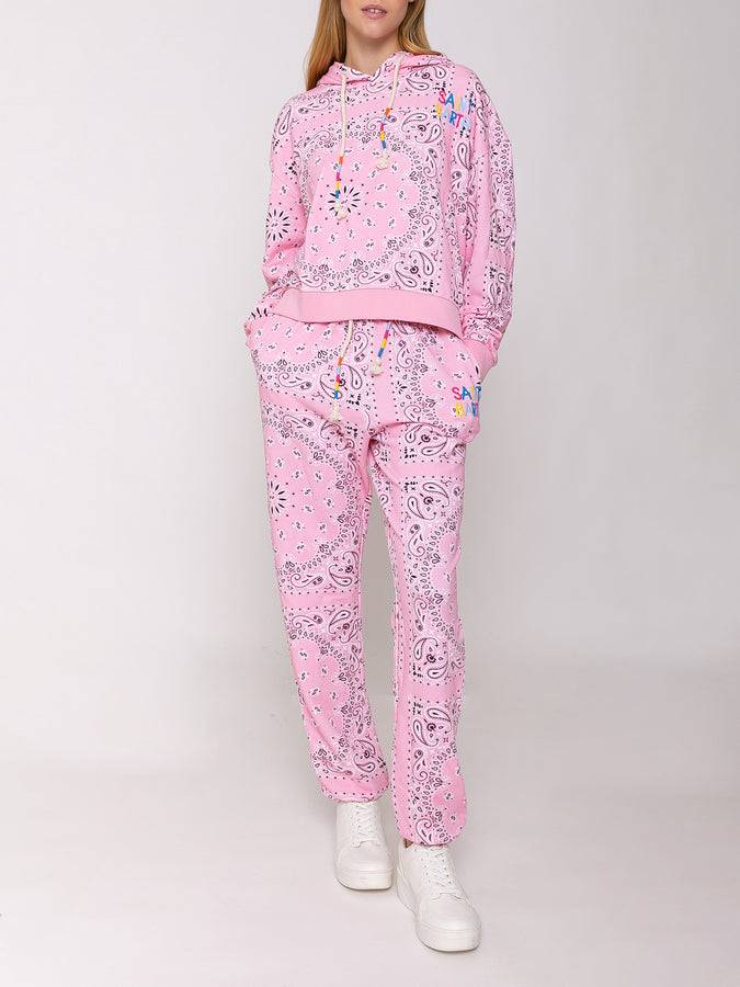 Mc2 Saint Barth Felpa Con Cappuccio Bandana In Cotone Con Ricamo Saint Barth