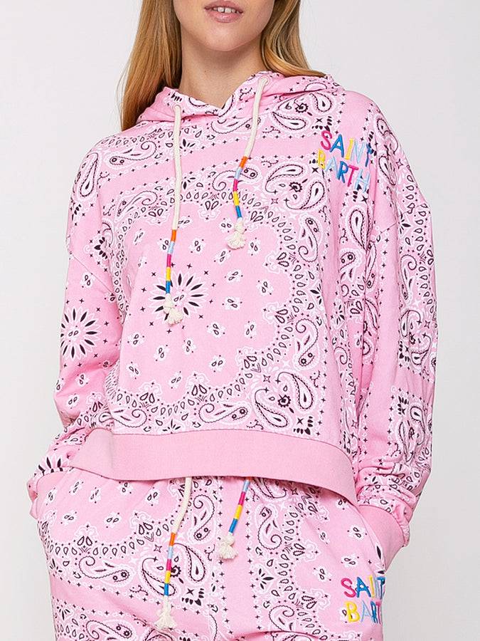 Mc2 Saint Barth Felpa con cappuccio bandana in cotone con ricamo Saint Barth