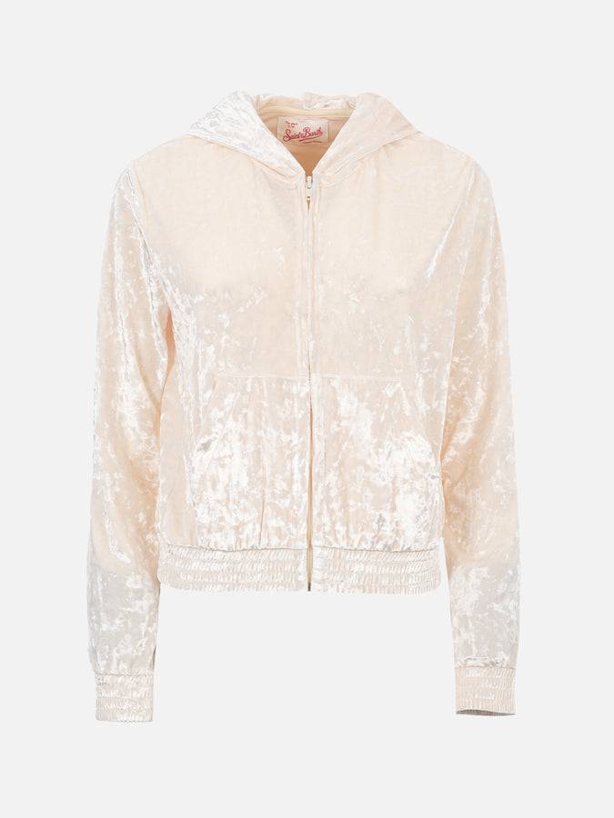 Mc2 Saint Barth Felpa Con Zip Da Donna In Ciniglia Jasmine