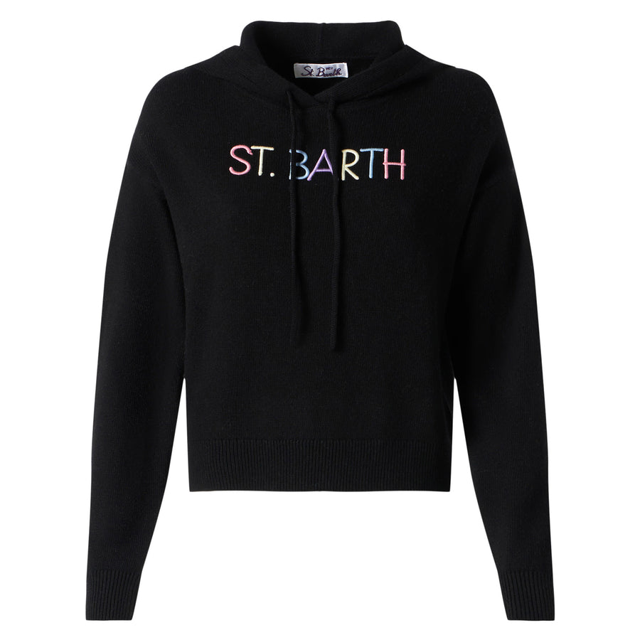 Mc2 Saint Barth Felpa Corta In Maglia Con Ricamo St. Barth