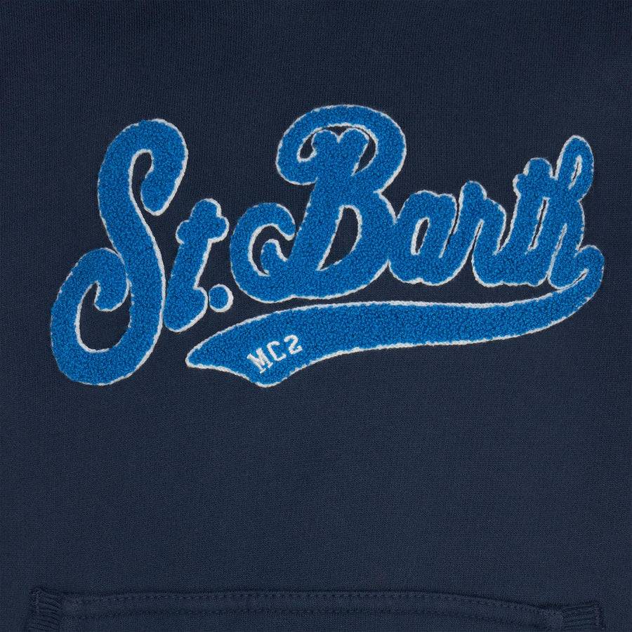 Mc2 Saint Barth Felpa Da Bambino Blu Navy Con Cappuccio
