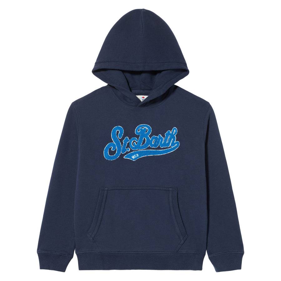 Mc2 Saint Barth Felpa Da Bambino Blu Navy Con Cappuccio