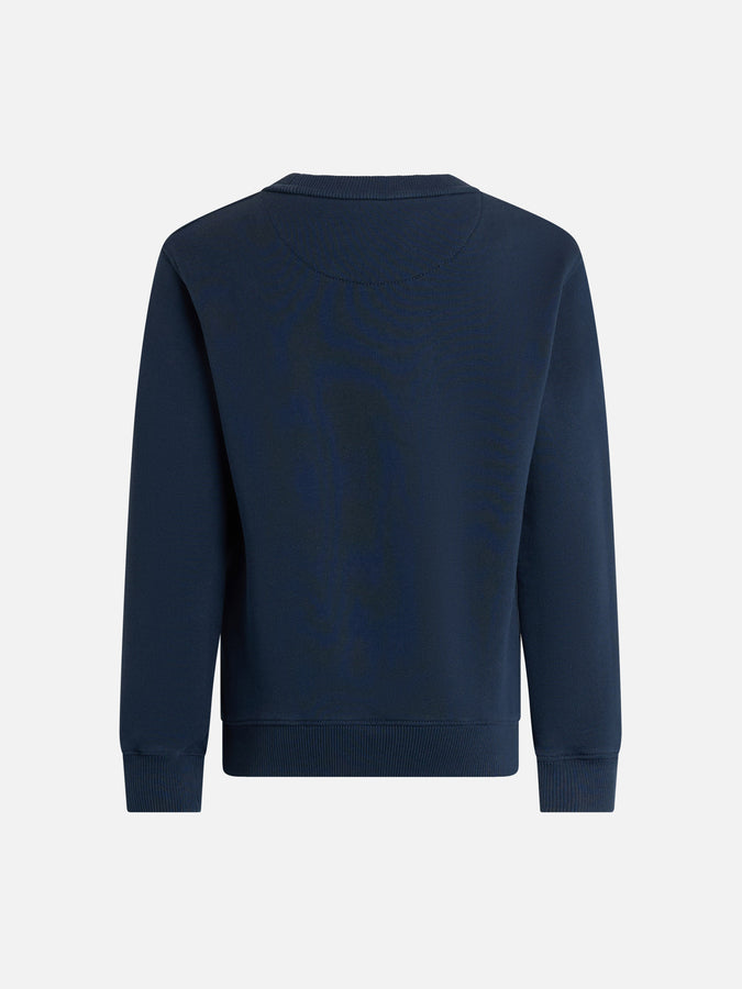 Mc2 Saint Barth Felpa Da Bambino Girocollo In Cotone Felpato Cooper Jr Con Ricami