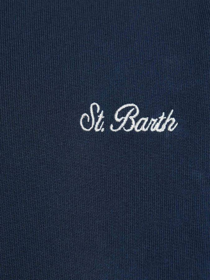 Mc2 Saint Barth Felpa Da Bambino Girocollo In Cotone Felpato Cooper Jr Con Ricami