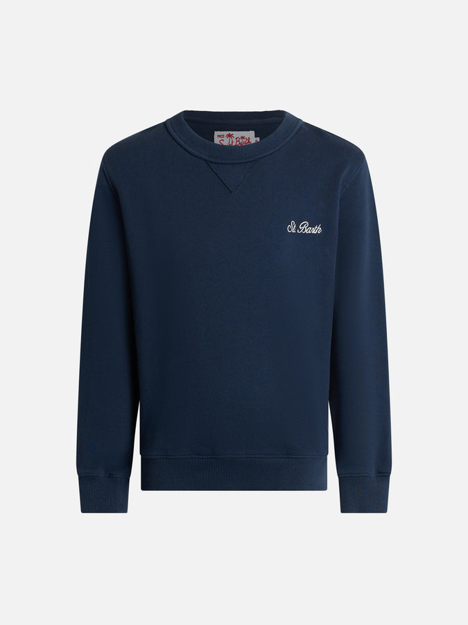 Mc2 Saint Barth Felpa da bambino girocollo in cotone felpato Cooper Jr con ricami