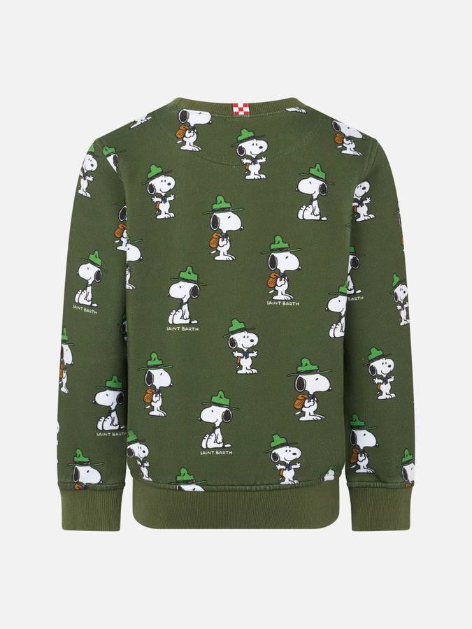Mc2 Saint Barth Felpa Da Bambino Girocollo Verde Con Stampa Snoopy | EDIZIONE SPECIALE SNOOPY PEANUTS™