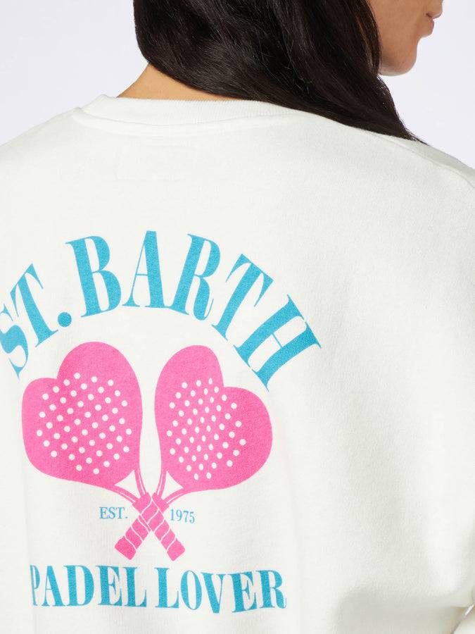 Mc2 Saint Barth Felpa Da Donna In Felpa Con Stampa Amante Del Padel St. Barth
