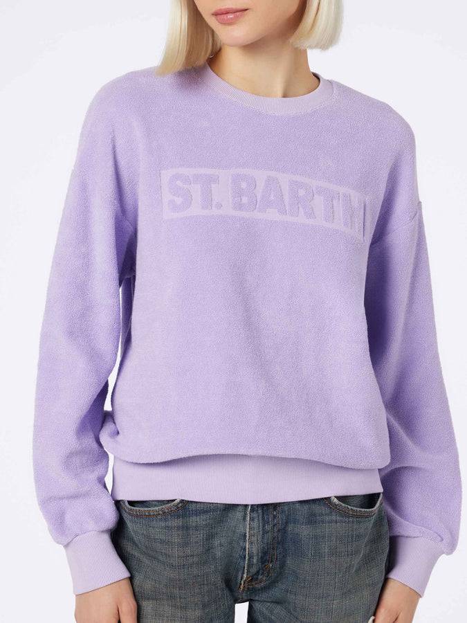 Mc2 Saint Barth Felpa Da Donna Stardust In Spugna Di Cotone Lilla