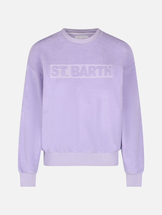 Mc2 Saint Barth Felpa Da Donna Stardust In Spugna Di Cotone Lilla