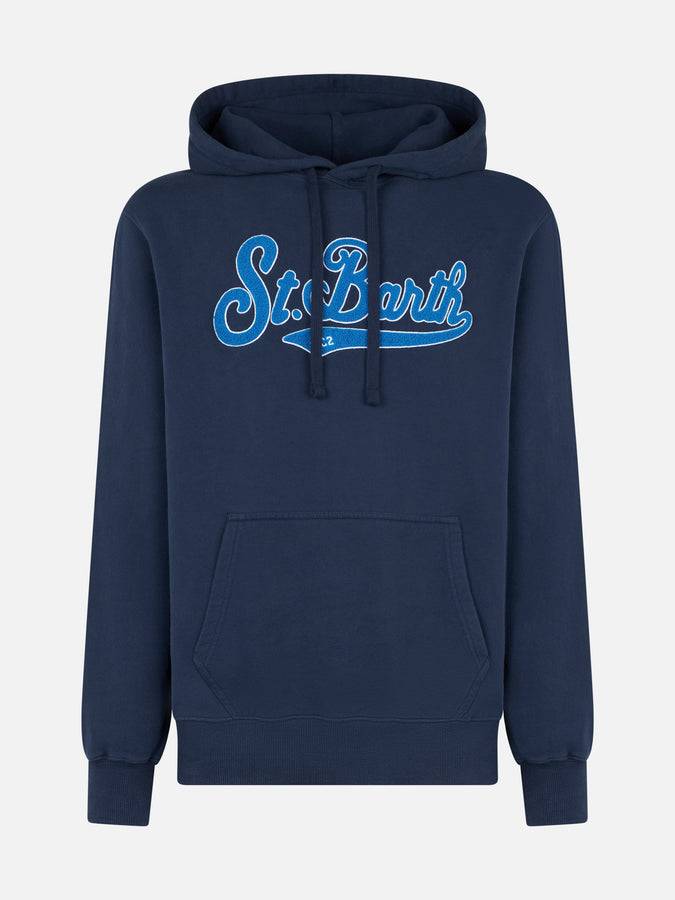 Mc2 Saint Barth Felpa Da Uomo Blu Con Patch In Spugna St. Barth