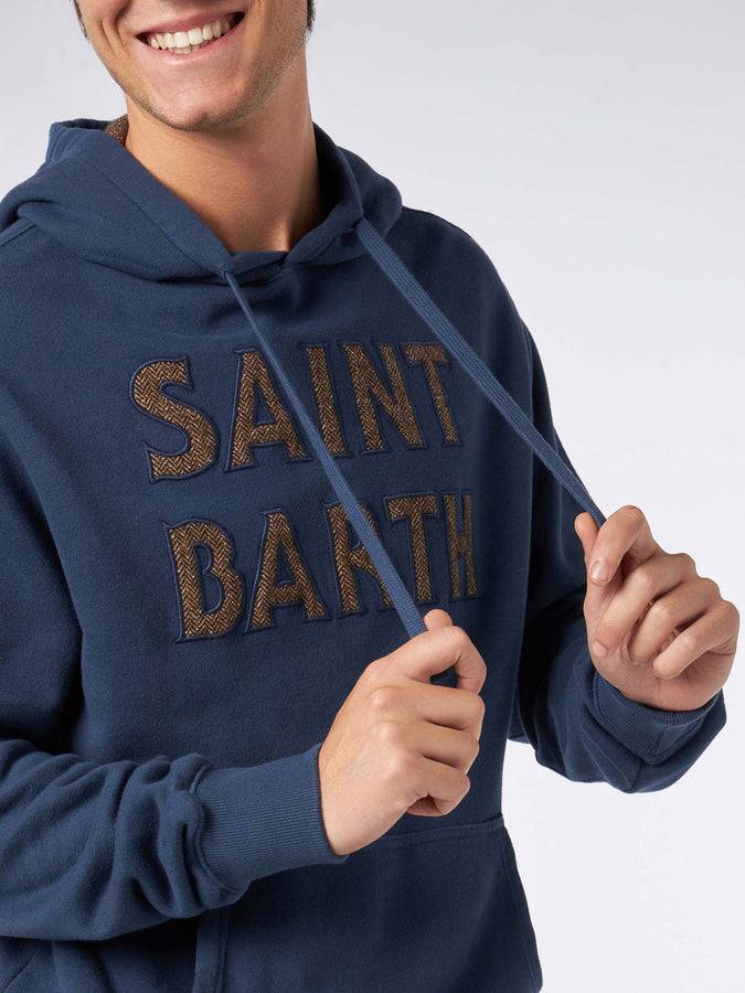 Mc2 Saint Barth Felpa Da Uomo Blu Con Patch Saint Barth