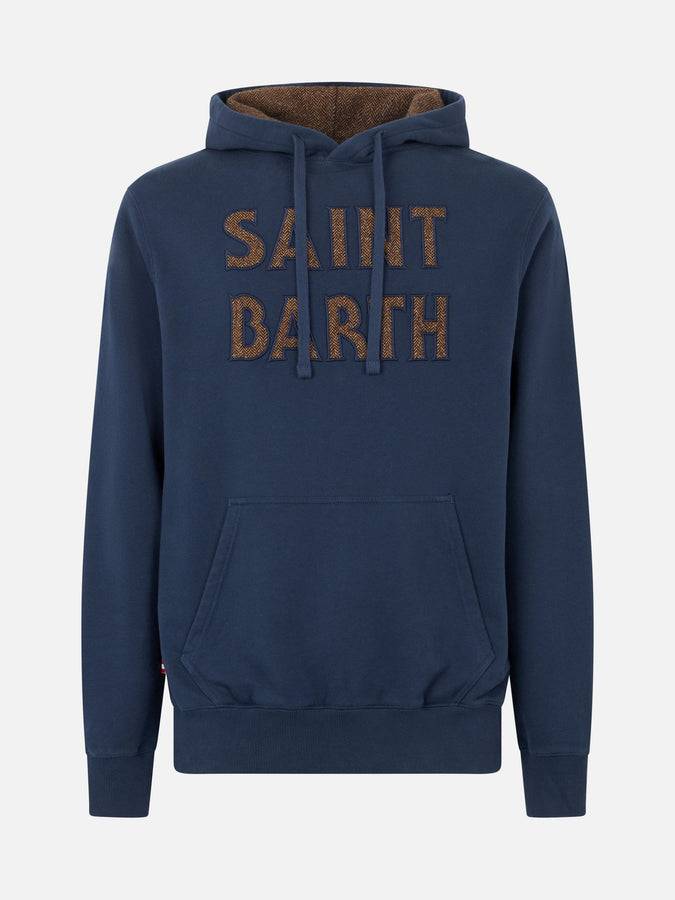 Mc2 Saint Barth Felpa Da Uomo Blu Con Patch Saint Barth