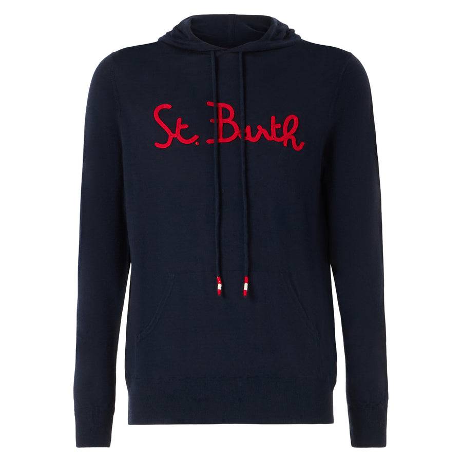 Mc2 Saint Barth Felpa Da Uomo Blu Navy Con Cappuccio