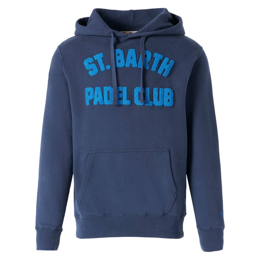 Mc2 Saint Barth Felpa Da Uomo Blu Navy Con Cappuccio E Stampa
