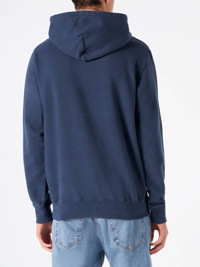 Mc2 Saint Barth Felpa Da Uomo Blu Navy Con Cappuccio E Stampa