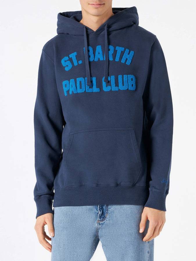 Mc2 Saint Barth Felpa Da Uomo Blu Navy Con Cappuccio E Stampa