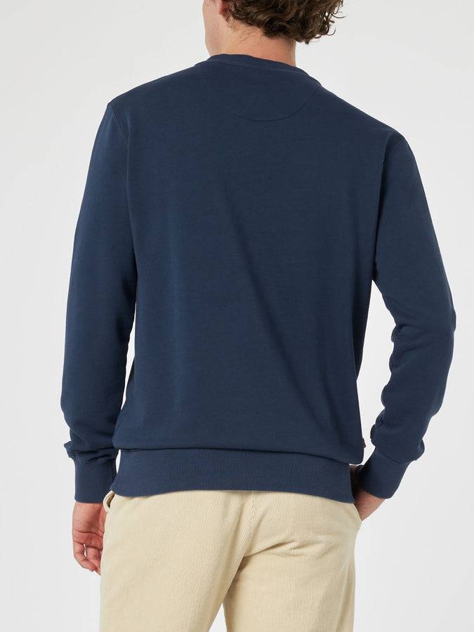 Mc2 Saint Barth Felpa Da Uomo Girocollo In Cotone Felpato Cooper Con Ricamo